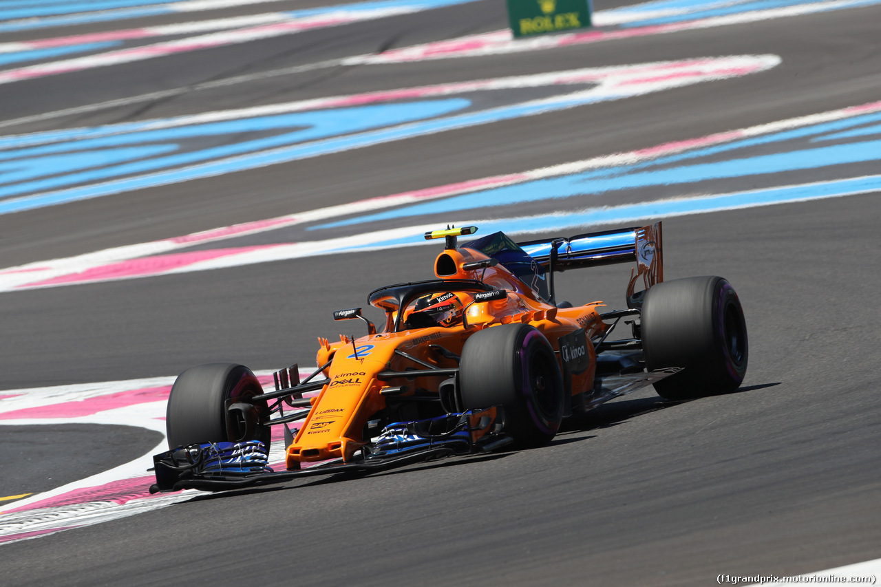 GP FRANCIA, 22.06.2018- Prove Libere 1, Stoffel Vandoorne (BEL) McLaren MCL33