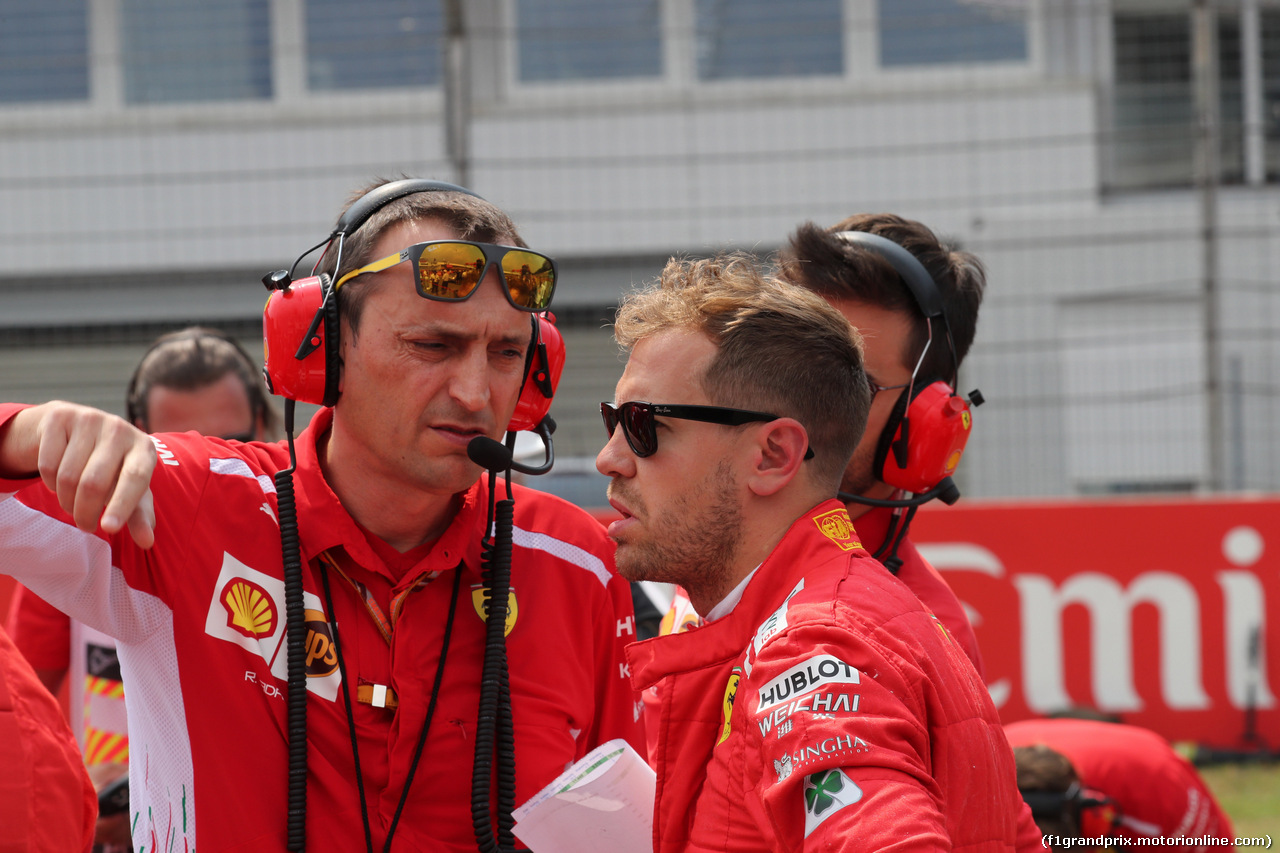 GP GERMANIA, 22.07.2018 - Gara, Riccardo Adami (ITA) Ferrari Gara Engineer e Sebastian Vettel (GER) Ferrari SF71H