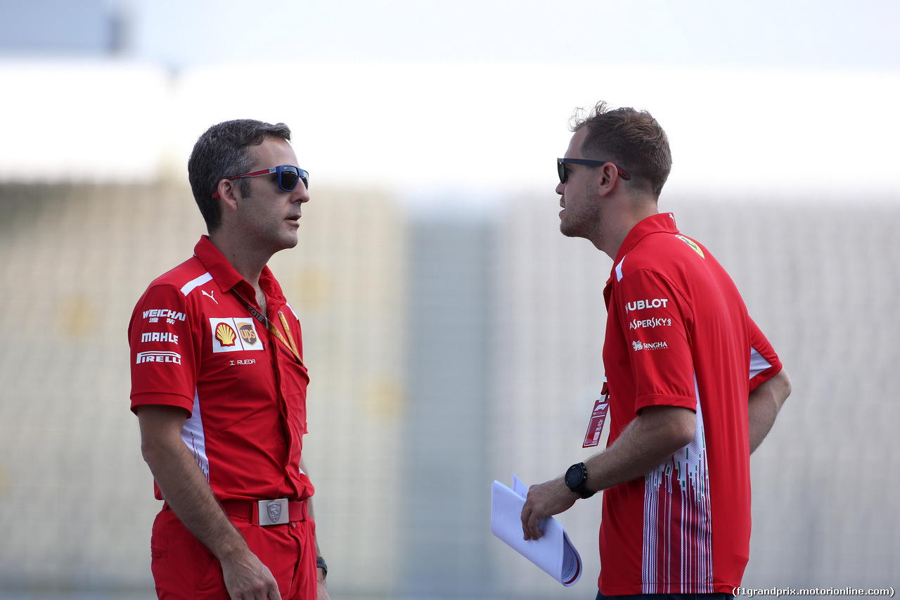 GP GERMANIA, 19.07.2018 - Iñaki Rueda (ESP) Ferrari Strategy e Sebastian Vettel (GER) Ferrari SF71H