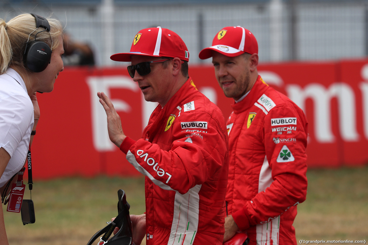 GP GERMANIA, 21.07.2018 - Qualifiche, 3rd place Kimi Raikkonen (FIN) Ferrari SF71H e Sebastian Vettel (GER) Ferrari SF71H pole position