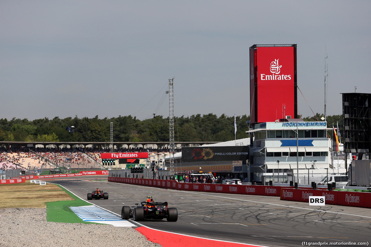 GP GERMANIA, 20.07.2018 - Prove Libere 1, Daniel Ricciardo (AUS) Red Bull Racing RB14 e Max Verstappen (NED) Red Bull Racing RB14