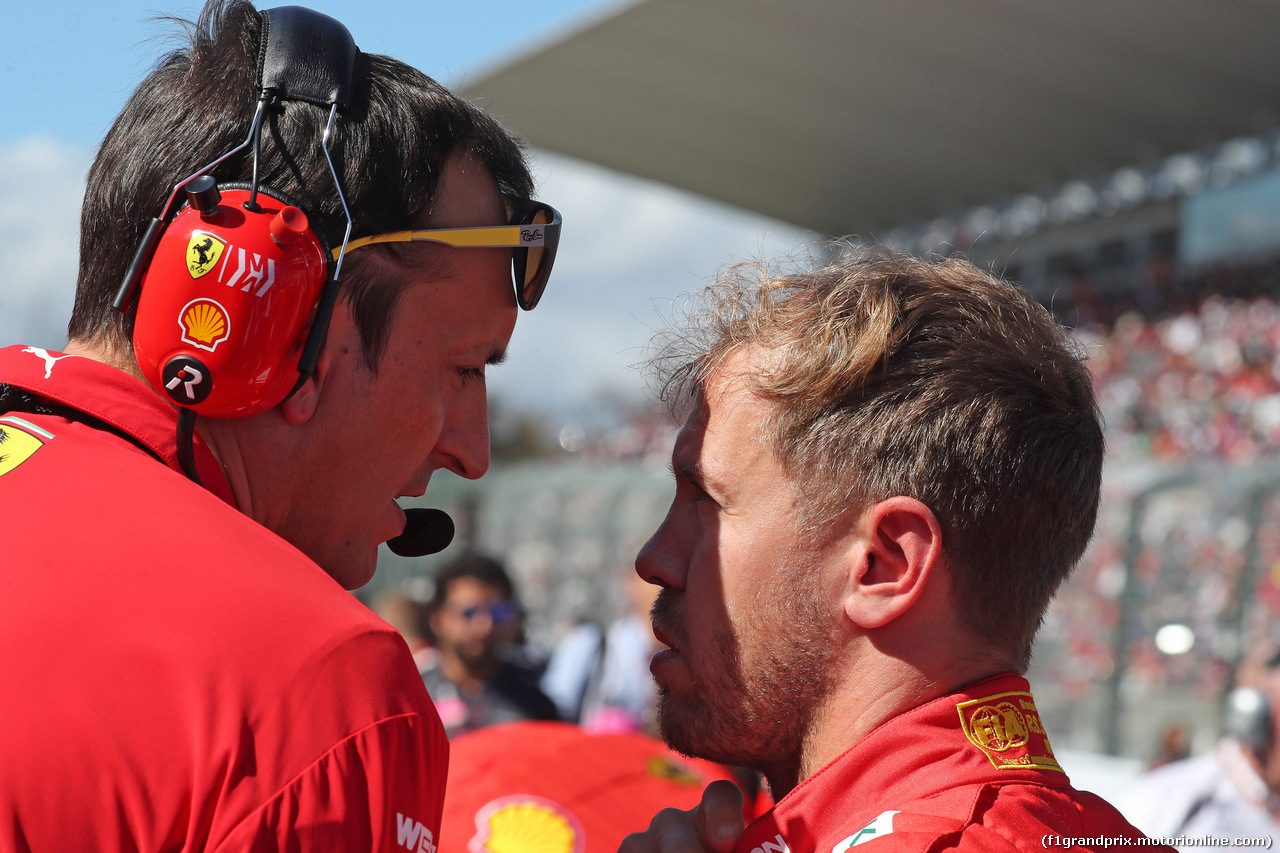 GP GIAPPONE, 07.10.2018 - Gara, Riccardo Adami (ITA) Ferrari Gara Engineer e Sebastian Vettel (GER) Ferrari SF71H