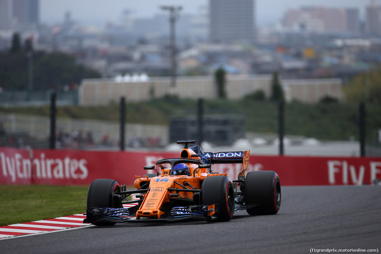 GP GIAPPONE, 06.10.2018 - Qualifiche, Fernando Alonso (ESP) McLaren MCL33