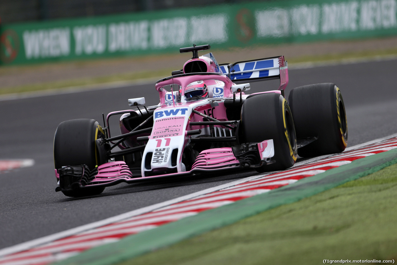 GP GIAPPONE, 05.10.2018 - Prove Libere 2, Sergio Perez (MEX) Racing Point Force India F1 VJM11