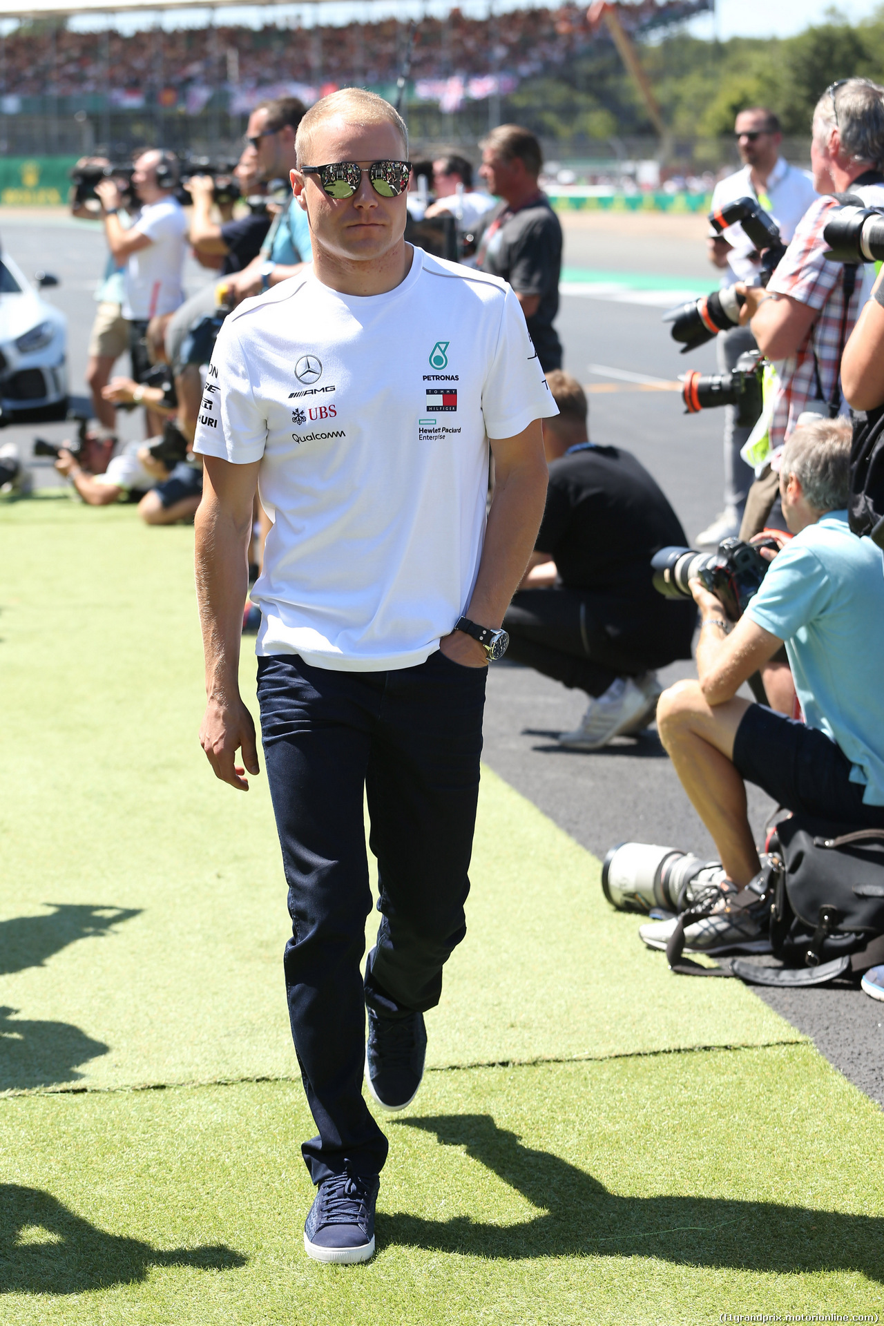 GP GRAN BRETAGNA, 08.07.2018- driver parade, Valtteri Bottas (FIN) Mercedes AMG F1 W09