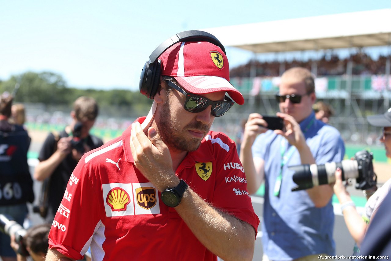 GP GRAN BRETAGNA, 08.07.2018- driver parade, Sebastian Vettel (GER) Ferrari SF71H
