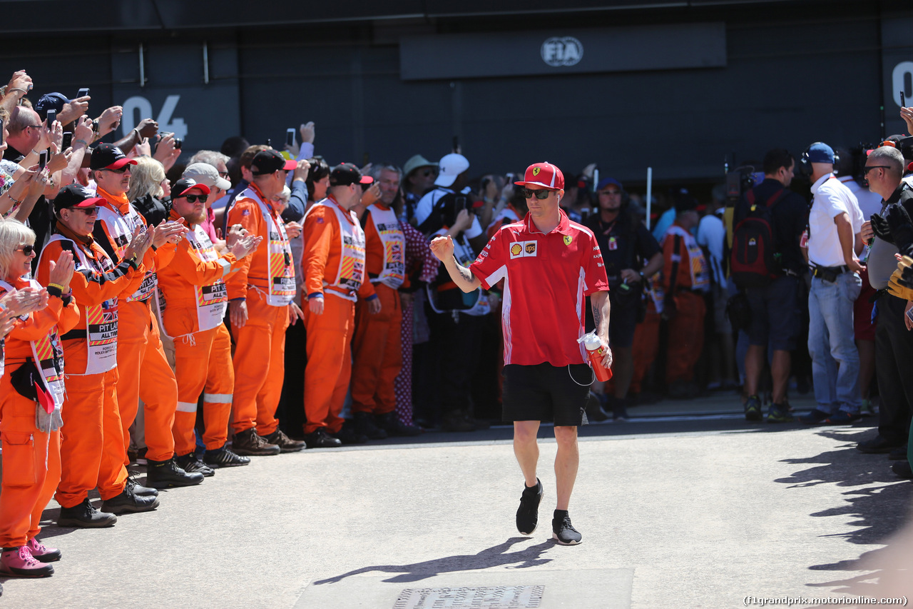 GP GRAN BRETAGNA, 08.07.2018- driver parade, Kimi Raikkonen (FIN) Ferrari SF71H