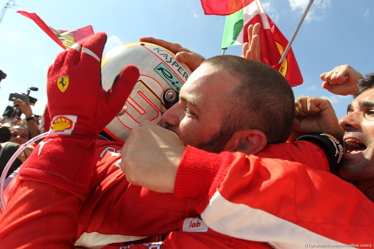 GP GRAN BRETAGNA, 08.07.2018- Festeggiamenti in parc fermee, winner Sebastian Vettel (GER) Ferrari SF71H