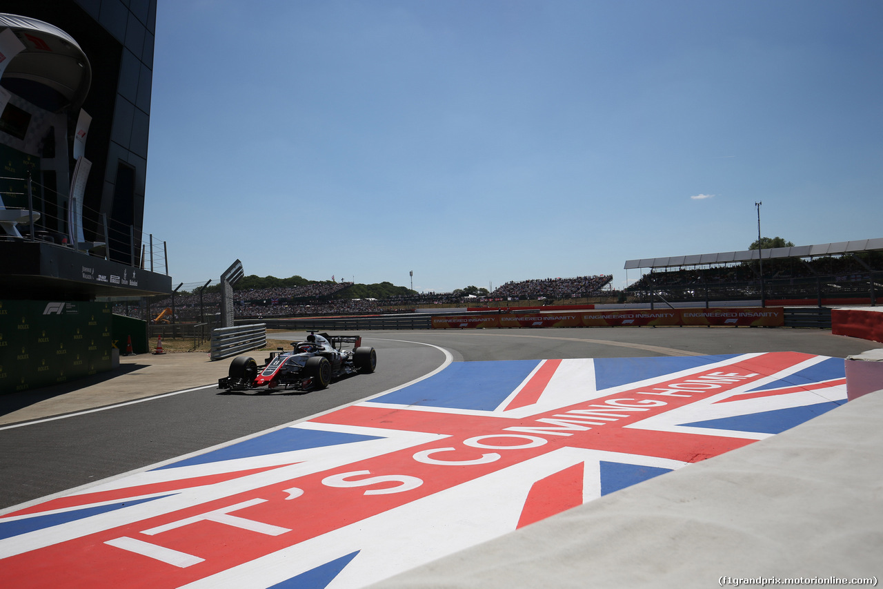 GP GRAN BRETAGNA, 08.07.2018- Gara, Romain Grosjean (FRA) Haas F1 Team VF-18