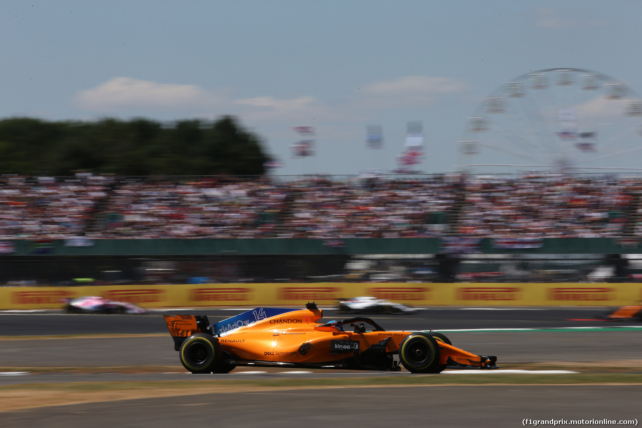 GP GRAN BRETAGNA, 08.07.2018- Gara, Fernando Alonso (ESP) McLaren Renault MCL33