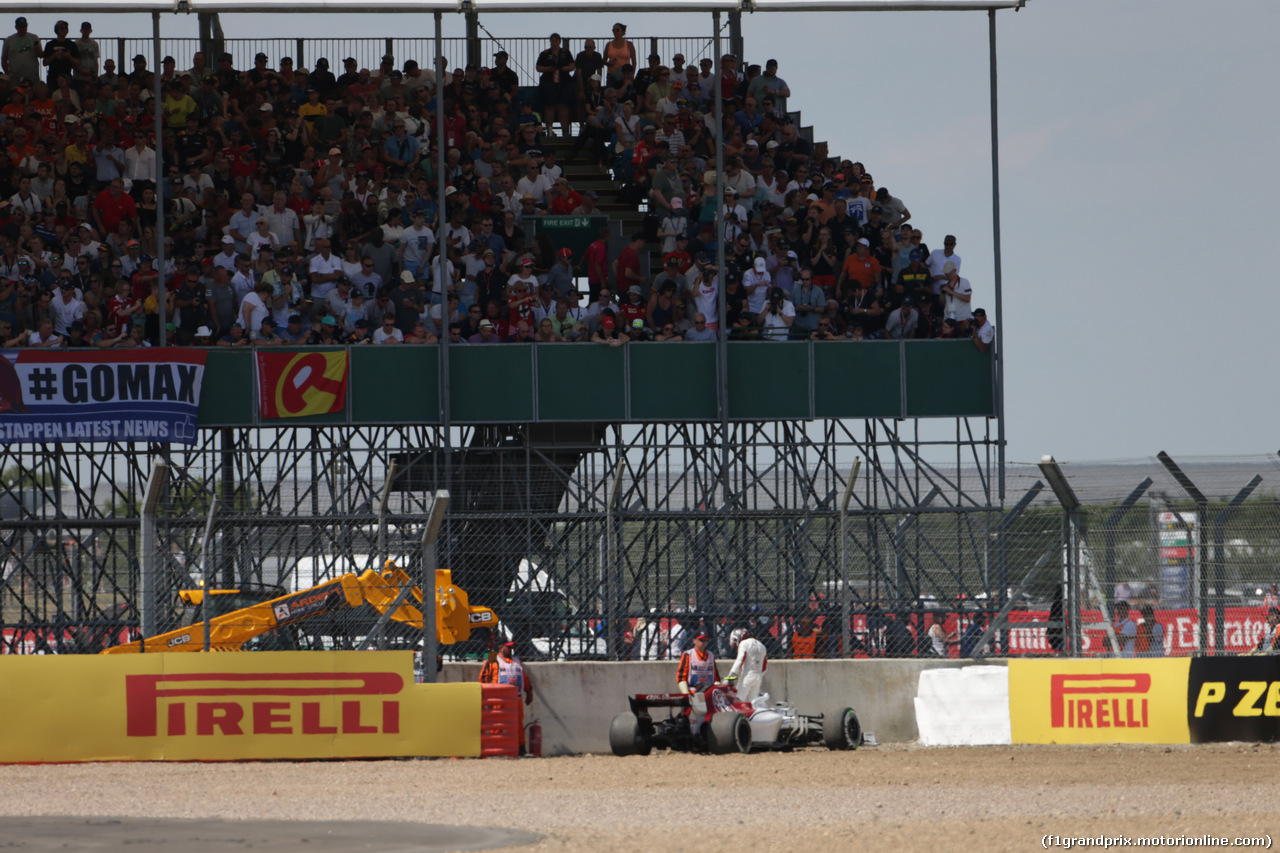 GP GRAN BRETAGNA, 08.07.2018- Gara, Charles Leclerc (GER) Alfa Romeo Sauber C37 stop on the track