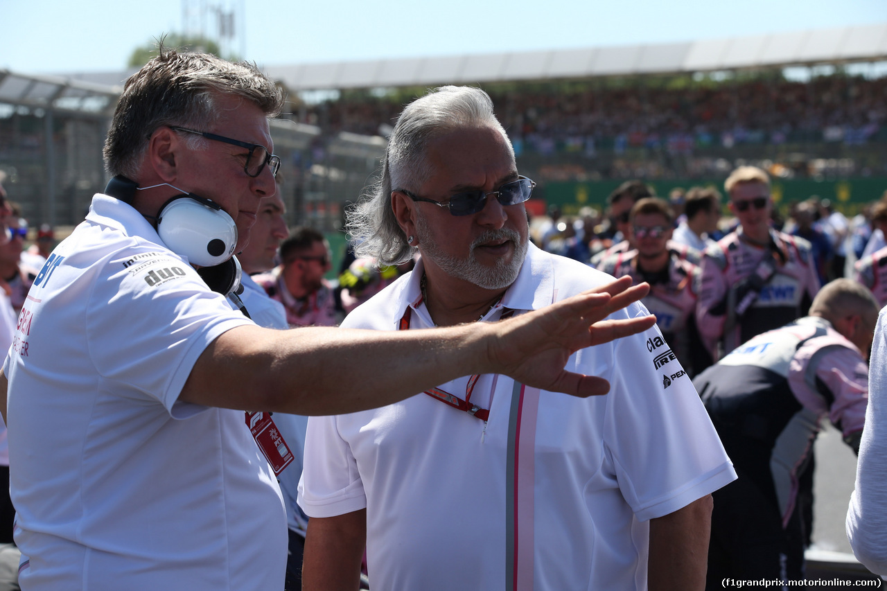 GP GRAN BRETAGNA, 08.07.2018- partenzaing Vijay Mallya (IND) Sahara Force India F1 Team Owner