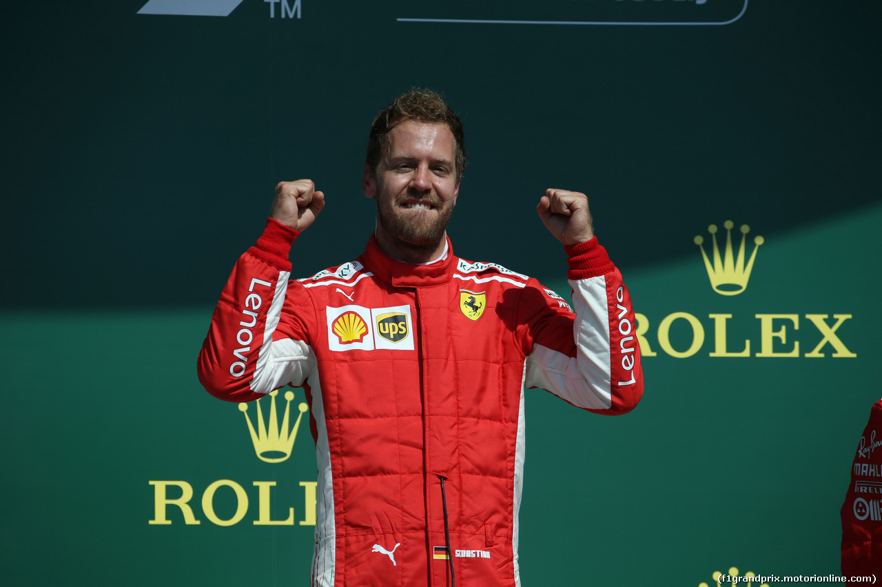 GP GRAN BRETAGNA, 08.07.2018- podium, winner Sebastian Vettel (GER) Ferrari SF71H