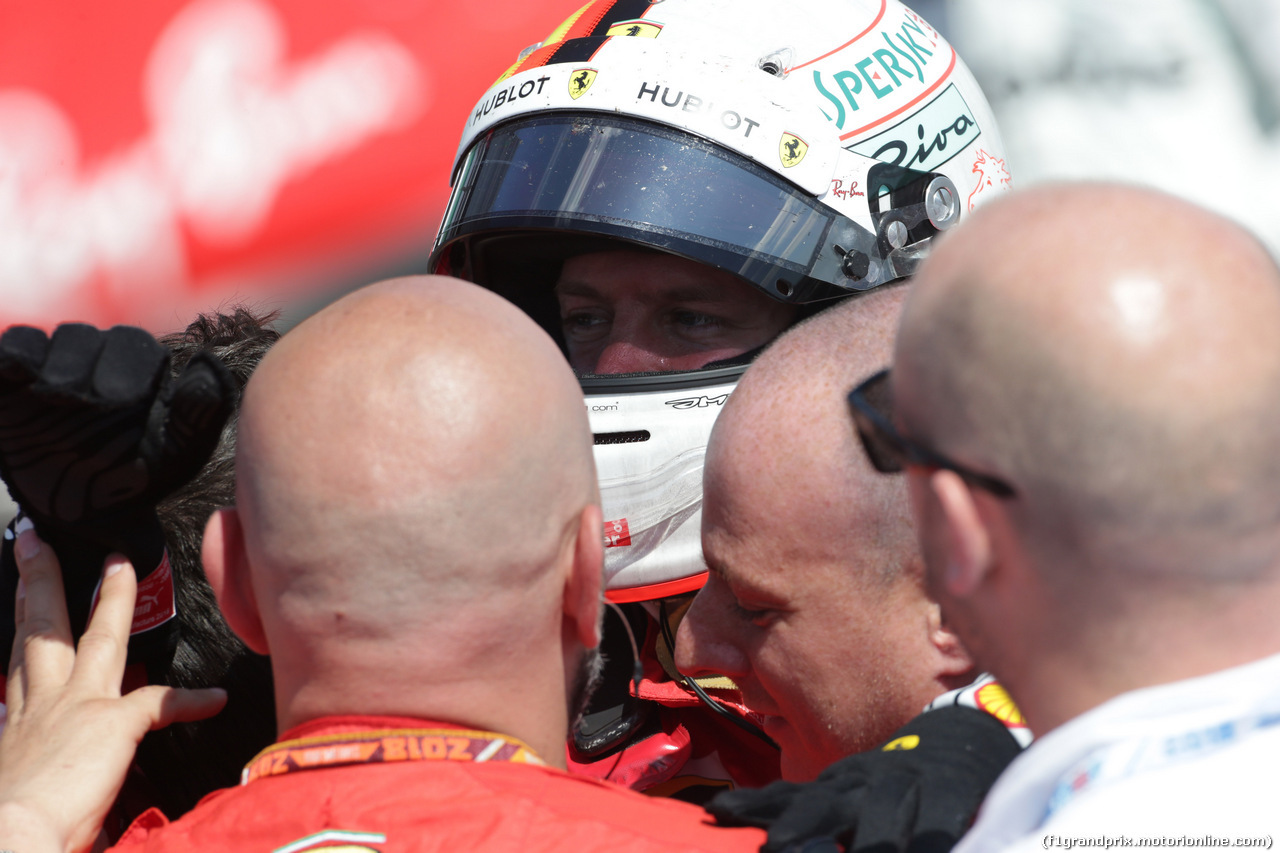 GP GRAN BRETAGNA, 08.07.2018- Festeggiamenti in parc fermee,  winner Sebastian Vettel (GER) Ferrari SF71H