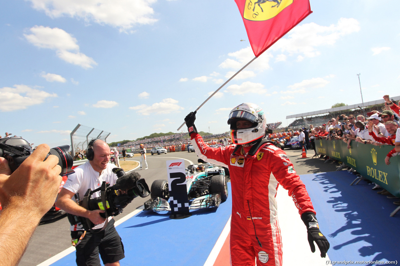 GP GRAN BRETAGNA, 08.07.2018- Festeggiamenti in parc fermee,  winner Sebastian Vettel (GER) Ferrari SF71H