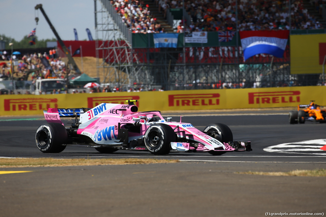 GP GRAN BRETAGNA, 08.07.2018- Gara, Esteban Ocon (FRA) Sahara Force India F1 VJM11