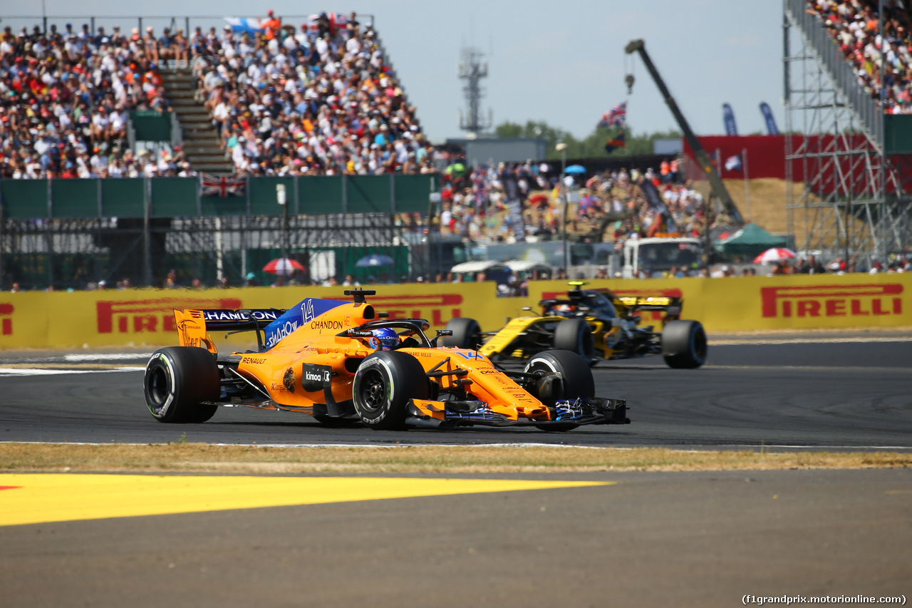 GP GRAN BRETAGNA, 08.07.2018- Gara, Fernando Alonso (ESP) McLaren Renault MCL33