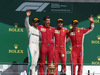 GP GRAN BRETAGNA, 08.07.2018- Podium, winner Sebastian Vettel (GER) Ferrari SF71H, 2nd place Lewis Hamilton (GBR) Mercedes AMG F1 W09, 3rd Kimi Raikkonen (FIN) Ferrari SF71H