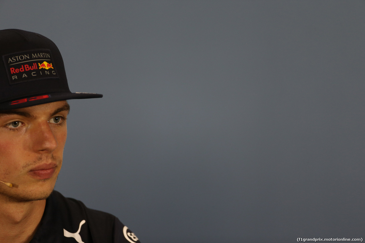 GP GRAN BRETAGNA, 05.07.2018- Giovedi' Official Fia press conference, Max Verstappen (NED) Red Bull Racing RB14
