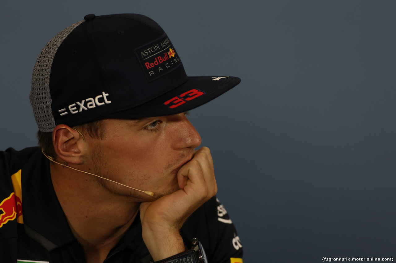 GP GRAN BRETAGNA, 05.07.2018- Giovedi' Official Fia press conference, Max Verstappen (NED) Red Bull Racing RB14