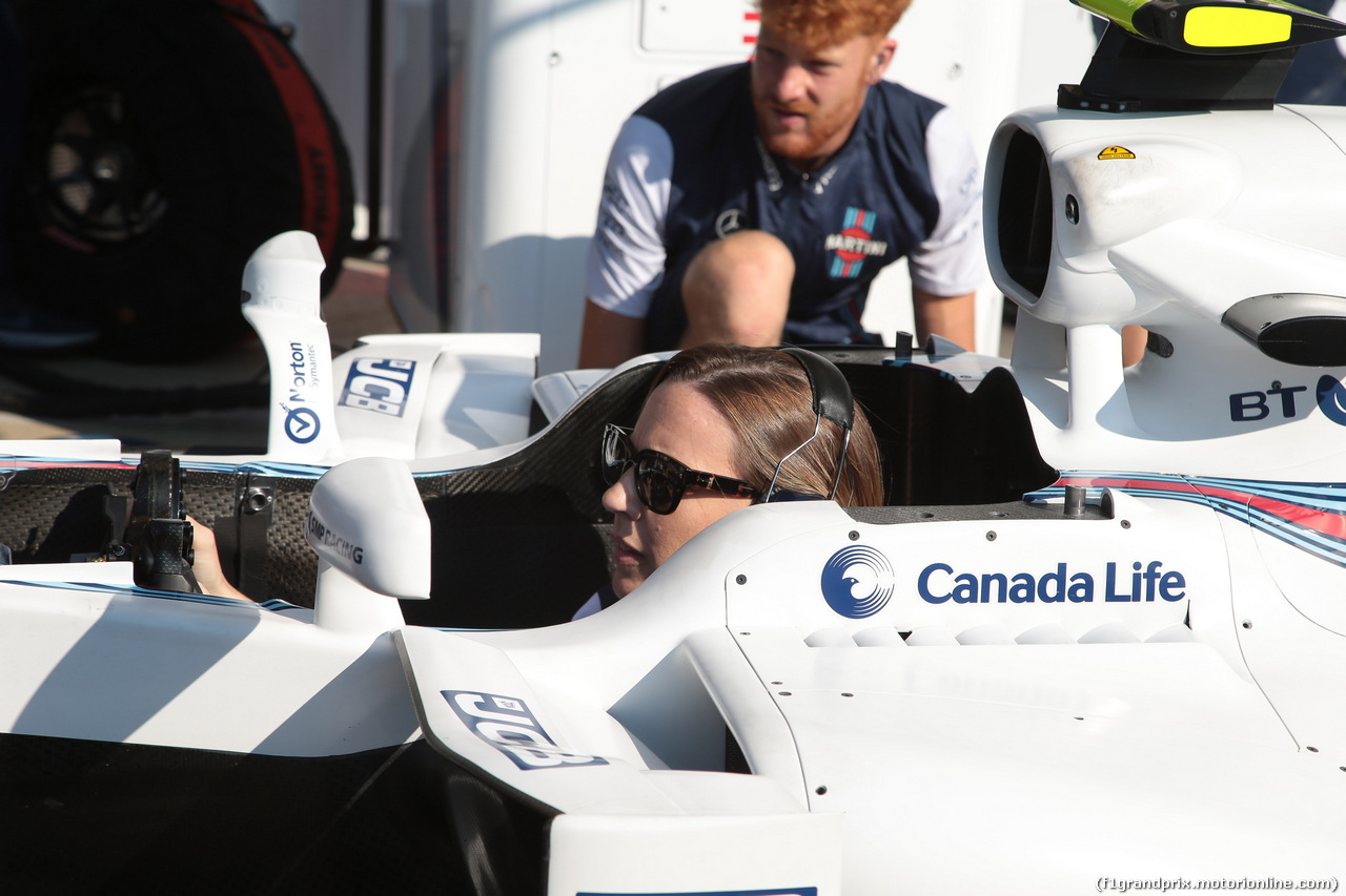 GP GRAN BRETAGNA, 05.07.2018- Claire Williams (GBR) Williams Deputy Team Principal inside Williams FW41