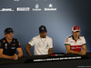 GP GRAN BRETAGNA, 05.07.2018- Giovedi' Official Fia press conference, L to R Max Verstappen (NED) Red Bull Racing RB14, Lewis Hamilton (GBR) Mercedes AMG F1 W09  e Charles Leclerc (GER) Alfa Romeo Sauber C37