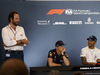 GP GRAN BRETAGNA, 05.07.2018- Giovedi' Official Fia press conference, L to R Matteo Bonciani (ITA), F1 Head of Communications,  Max Verstappen (NED) Red Bull Racing RB14, Lewis Hamilton (GBR) Mercedes AMG F1 W09