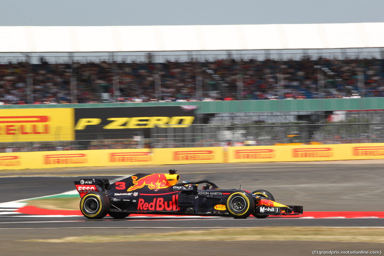 GP GRAN BRETAGNA, 07.07.2018- Free practice 3, Daniel Ricciardo (AUS) Red Bull Racing RB14