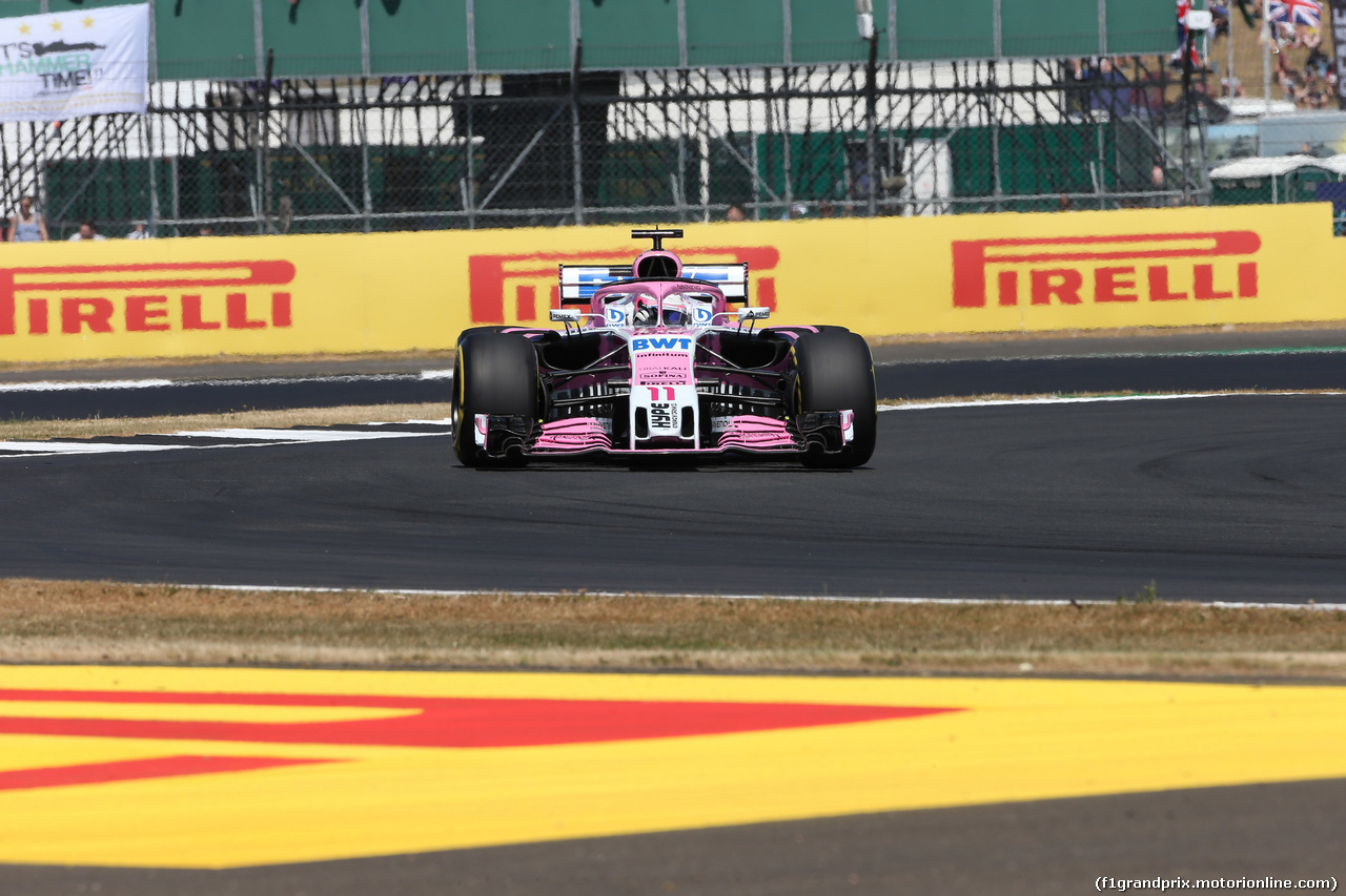 GP GRAN BRETAGNA, 07.07.2018- Free practice 3, Sergio Perez (MEX) Sahara Force India F1 VJM11