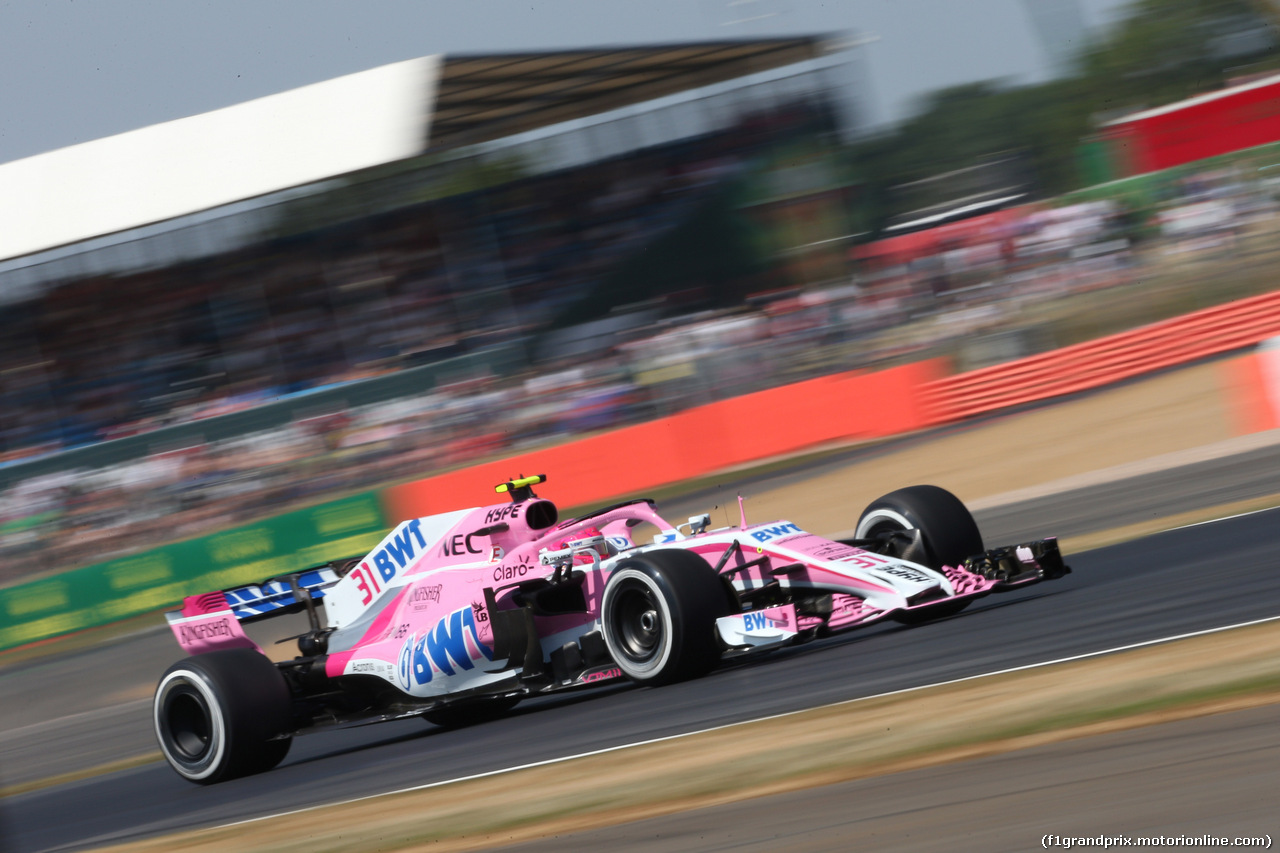 GP GRAN BRETAGNA, 07.07.2018- Free practice 3, Esteban Ocon (FRA) Sahara Force India F1 VJM11