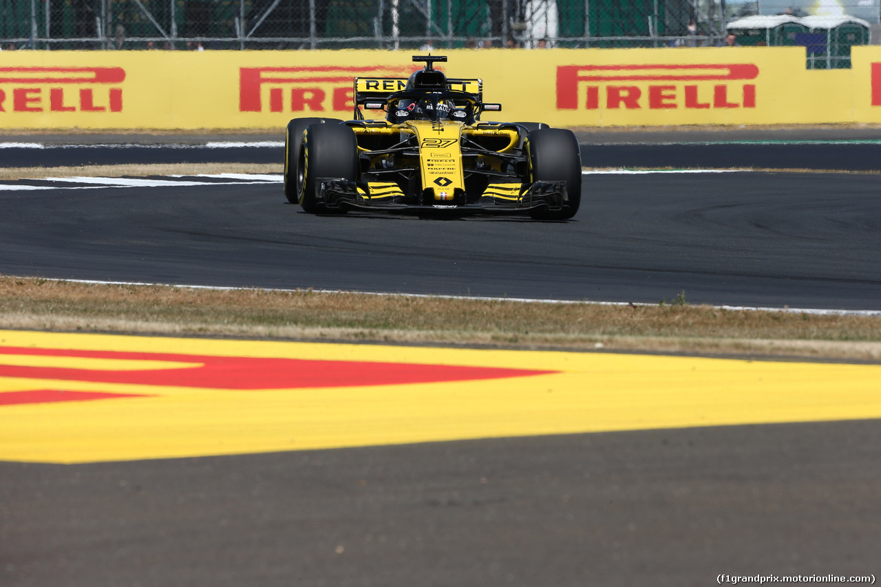 GP GRAN BRETAGNA, 07.07.2018- Free practice 3, Nico Hulkenberg (GER) Renault Sport F1 Team RS18