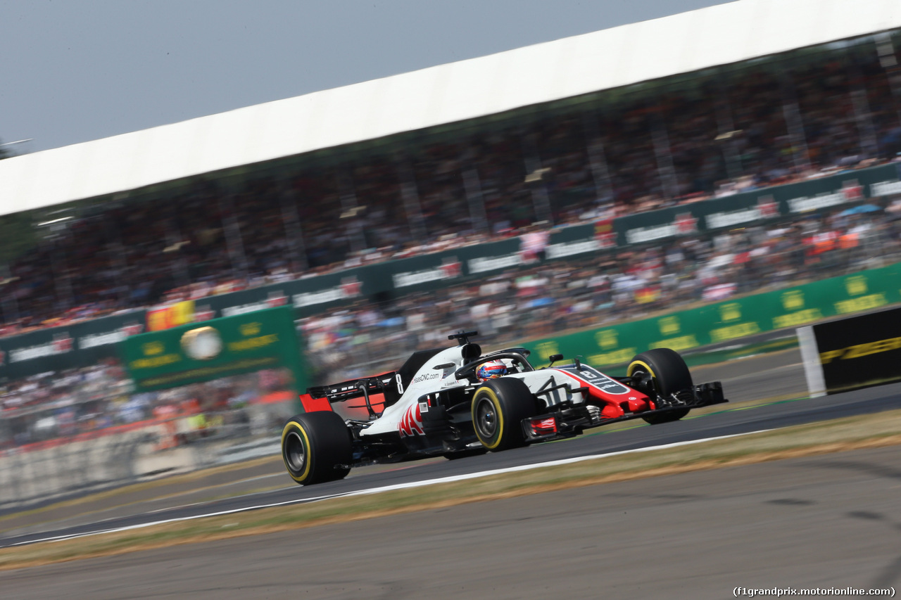 GP GRAN BRETAGNA, 07.07.2018- Free practice 3, Romain Grosjean (FRA) Haas F1 Team VF-18