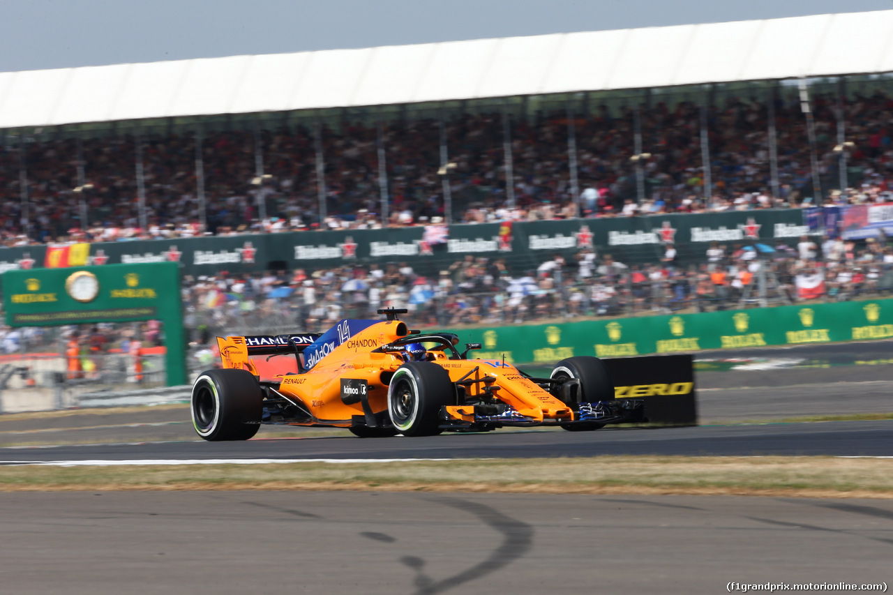 GP GRAN BRETAGNA, 07.07.2018- Free practice 3, Fernando Alonso (ESP) McLaren Renault MCL33