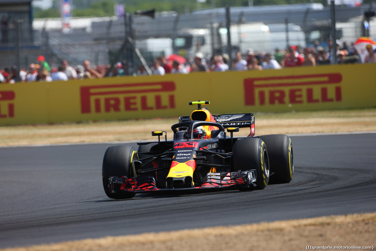 GP GRAN BRETAGNA, 07.07.2018- Free practice 3, Max Verstappen (NED) Red Bull Racing RB14