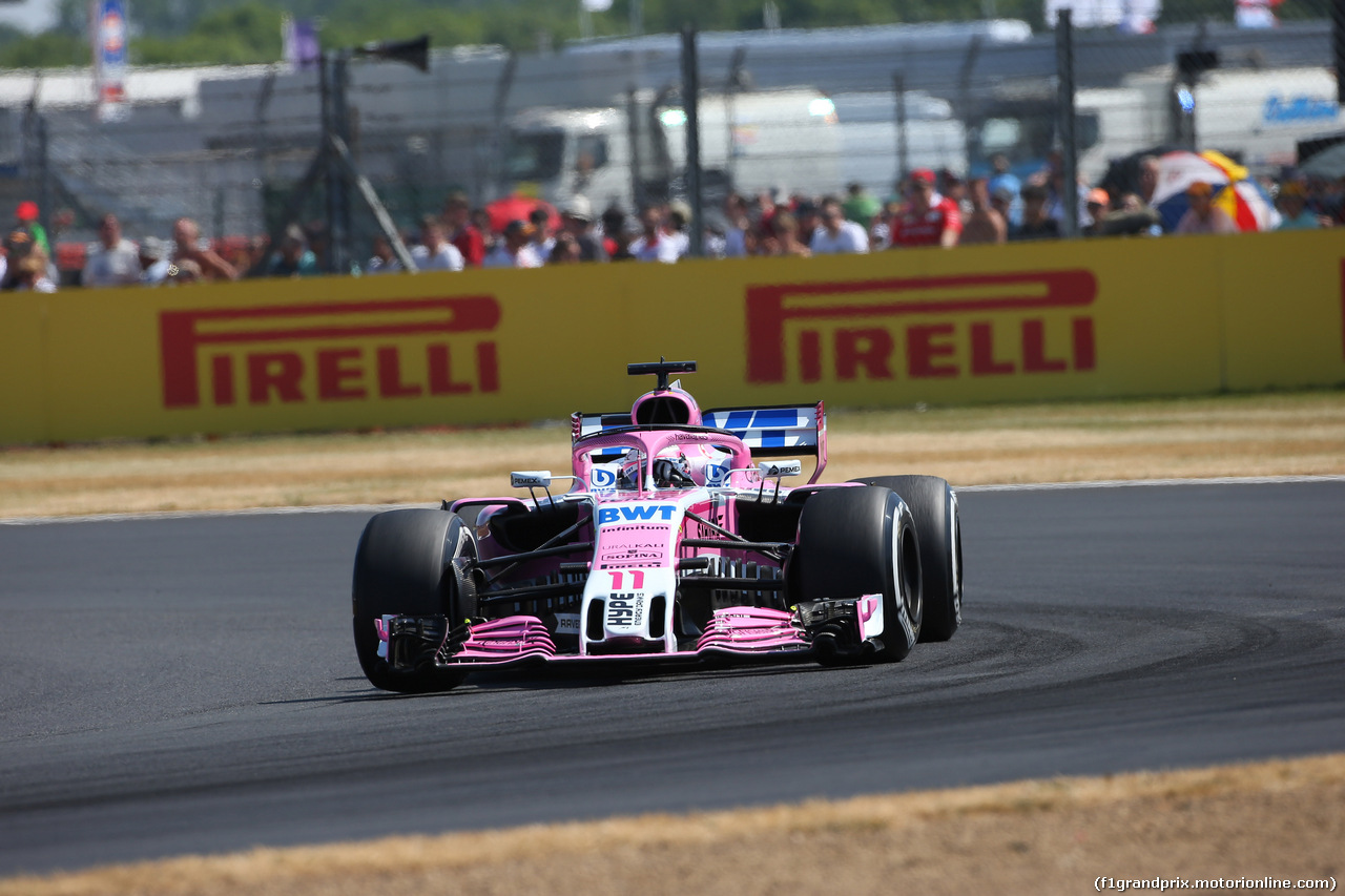 GP GRAN BRETAGNA, 07.07.2018- Free practice 3, Sergio Perez (MEX) Sahara Force India F1 VJM11