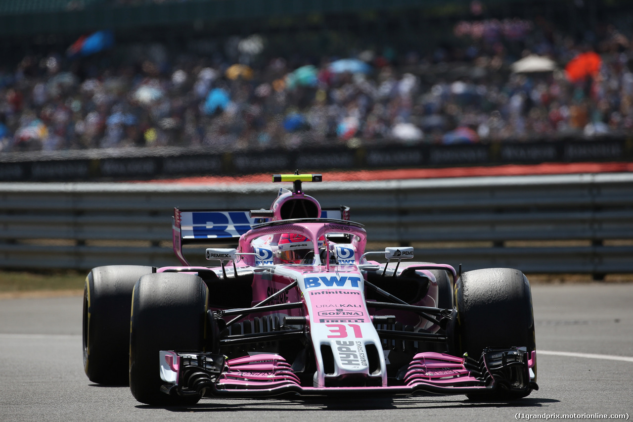 GP GRAN BRETAGNA, 07.07.2018- Free practice 3, Esteban Ocon (FRA) Sahara Force India F1 VJM11