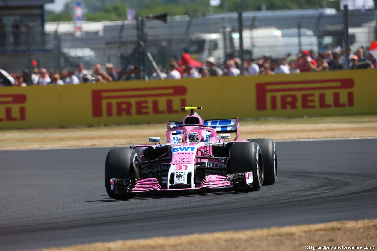 GP GRAN BRETAGNA, 07.07.2018- Free practice 3, Esteban Ocon (FRA) Sahara Force India F1 VJM11