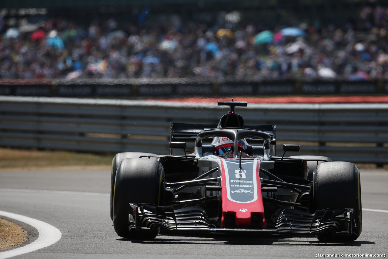 GP GRAN BRETAGNA, 07.07.2018- Free practice 3, Romain Grosjean (FRA) Haas F1 Team VF-18