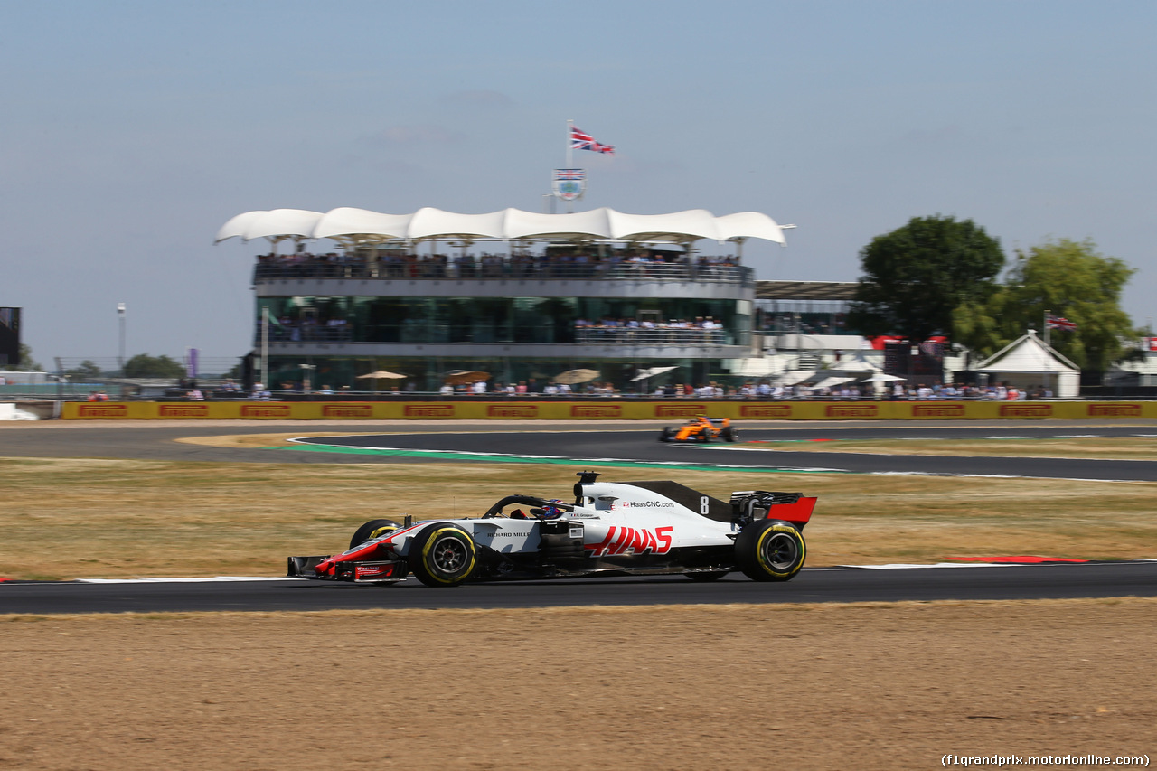 GP GRAN BRETAGNA, 07.07.2018- Free practice 3, Romain Grosjean (FRA) Haas F1 Team VF-18