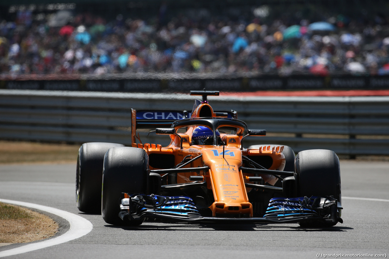 GP GRAN BRETAGNA, 07.07.2018- Free practice 3, Fernando Alonso (ESP) McLaren Renault MCL33