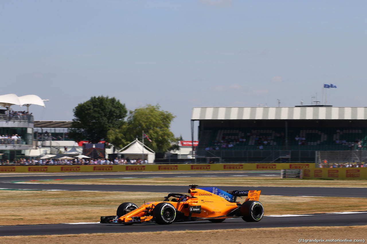 GP GRAN BRETAGNA, 07.07.2018- Free practice 3, Fernando Alonso (ESP) McLaren Renault MCL33