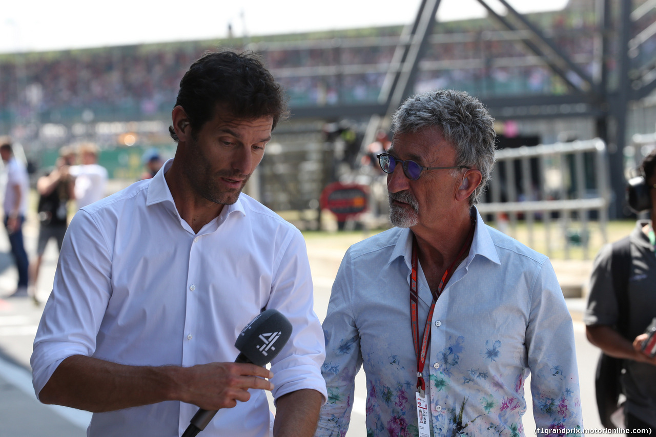 GP GRAN BRETAGNA, 07.07.2018- Mark Webber (AUS) Former F1 Driver e Eddie Jordan (IRL)