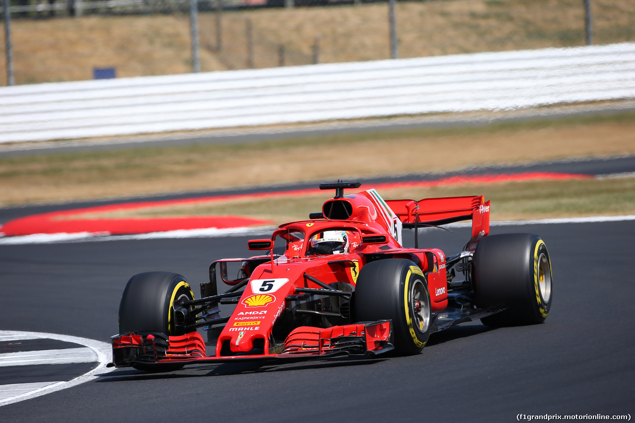 GP GRAN BRETAGNA, 07.07.2018- Qualifiche, Sebastian Vettel (GER) Ferrari SF71H