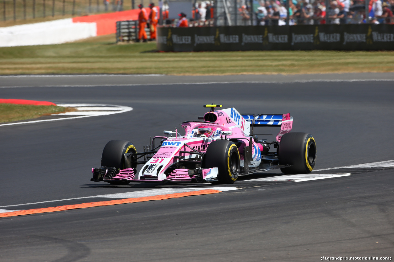 GP GRAN BRETAGNA, 07.07.2018- Qualifiche, Esteban Ocon (FRA) Sahara Force India F1 VJM11