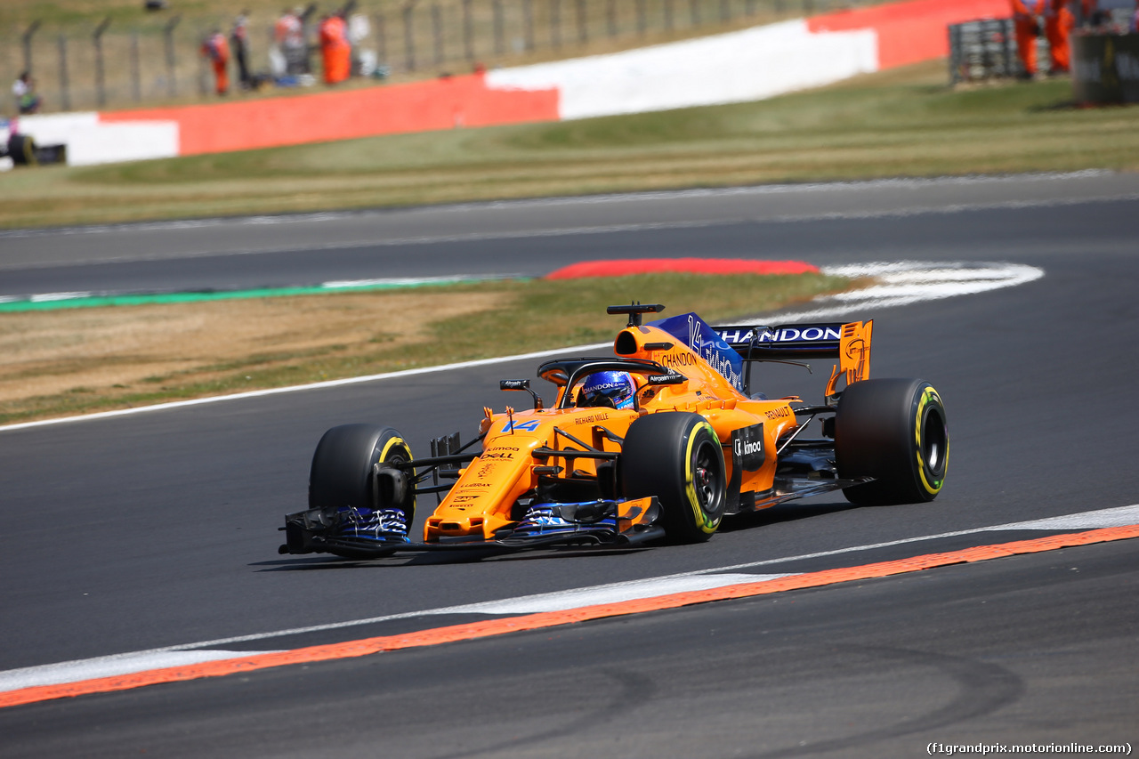 GP GRAN BRETAGNA, 07.07.2018- Qualifiche, Fernando Alonso (ESP) McLaren Renault MCL33