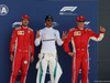 GP GRAN BRETAGNA, 07.07.2018- pole position celebration in parc fermee, Pole Position Lewis Hamilton (GBR) Mercedes AMG F1 W09 , 2nd place Sebastian Vettel (GER) Ferrari SF71H 3rd place Kimi Raikkonen (FIN) Ferrari SF71H
