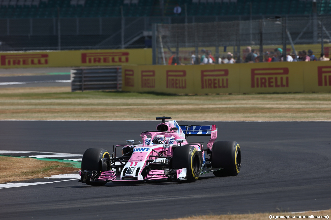 GP GRAN BRETAGNA, 06.07.2018- free Practice 1, Sergio Perez (MEX) Sahara Force India F1 VJM11
