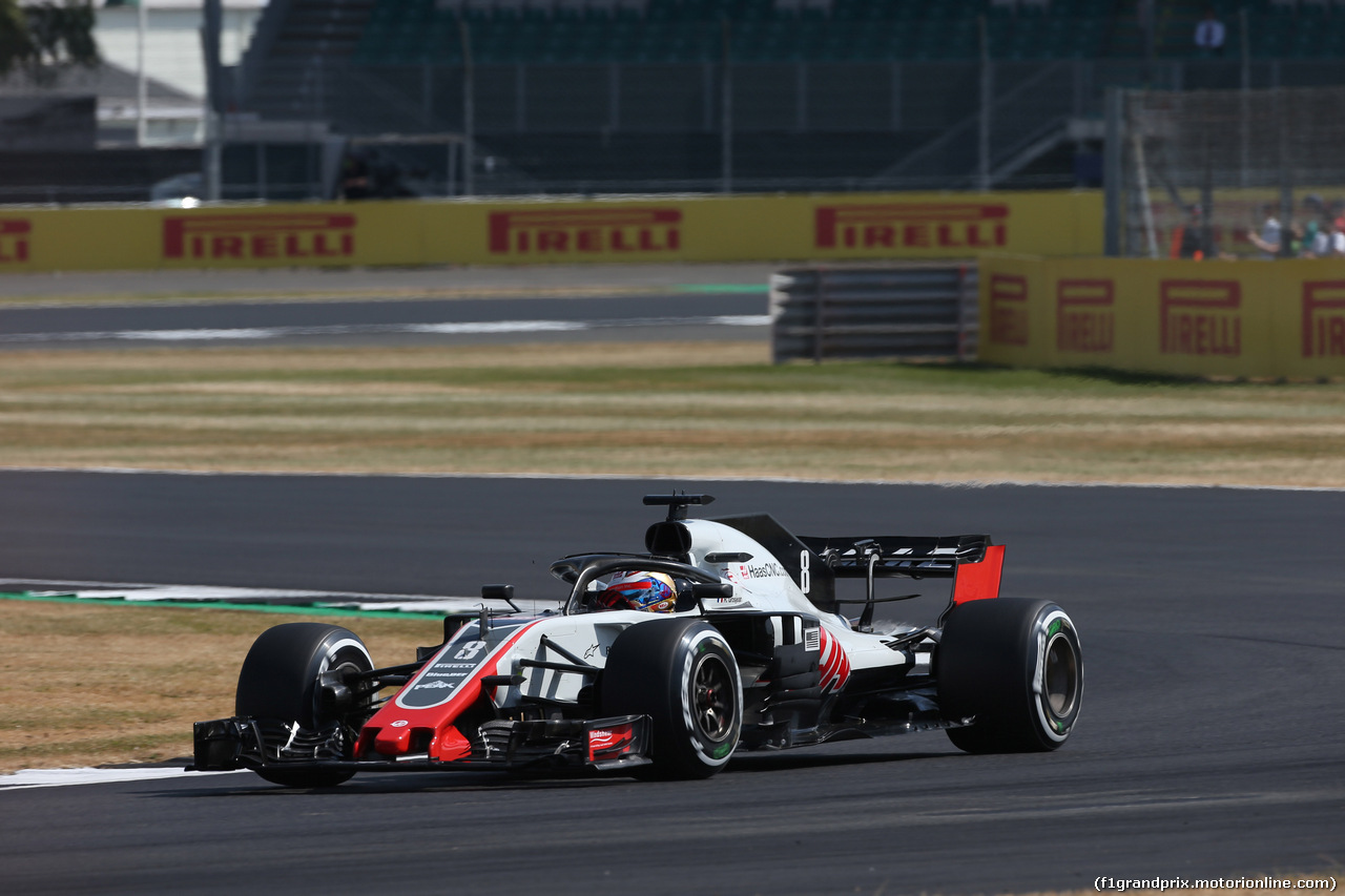 GP GRAN BRETAGNA, 06.07.2018- free Practice 1, Romain Grosjean (FRA) Haas F1 Team VF-18