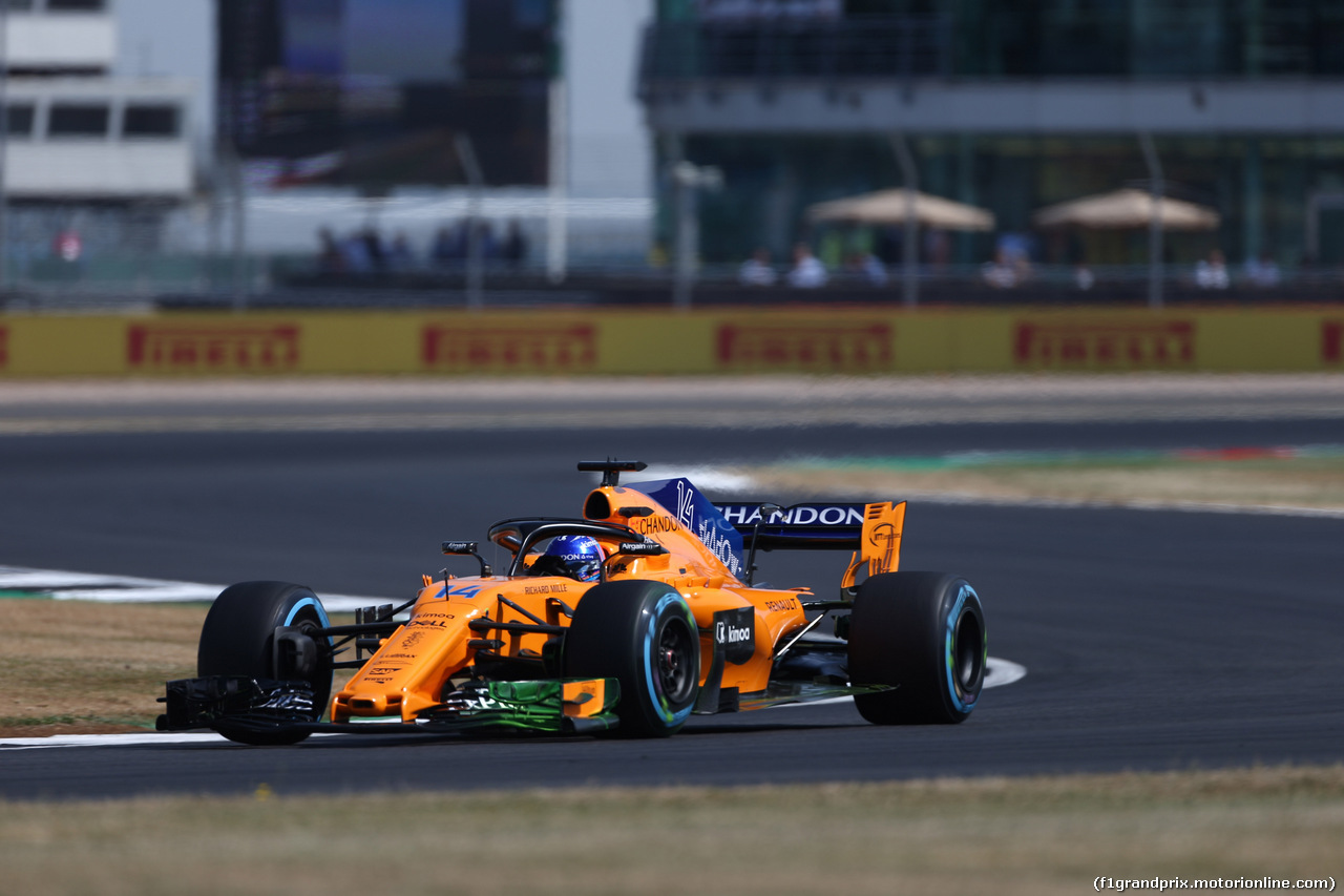 GP GRAN BRETAGNA, 06.07.2018- free Practice 1, Fernando Alonso (ESP) McLaren Renault MCL33