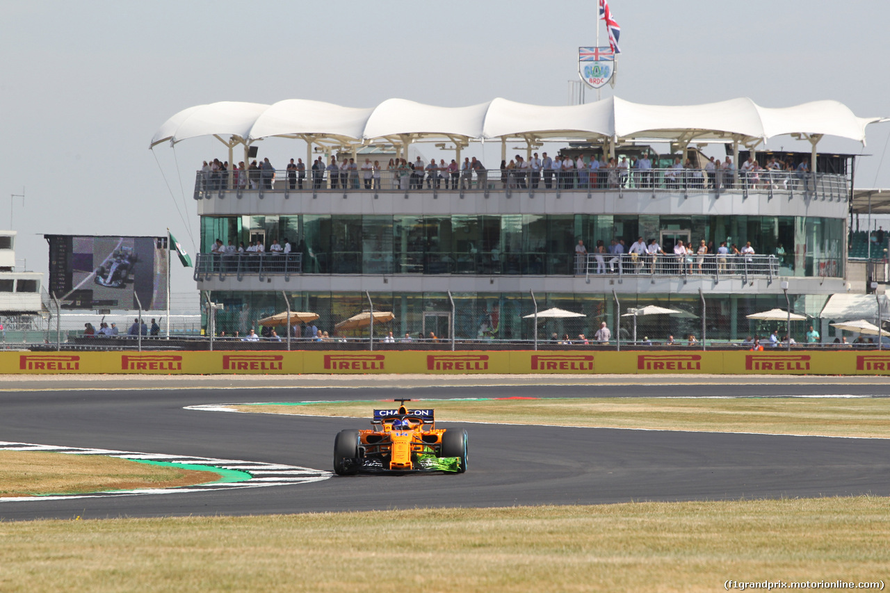 GP GRAN BRETAGNA, 06.07.2018- free Practice 1, Fernando Alonso (ESP) McLaren Renault MCL33